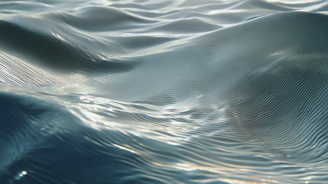 Ocean water reflects sunlight, creating stunning patterns and shimmering effects across the surface on a bright summer day