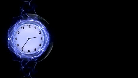 clock in fibers ring animation, rendering, background, loop