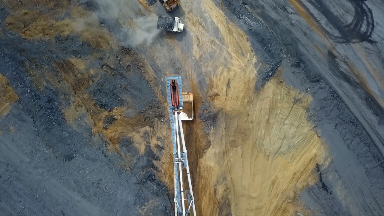 Aerial View of Open Pit Mine Operations