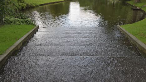 footage of water flowing on a river in the park