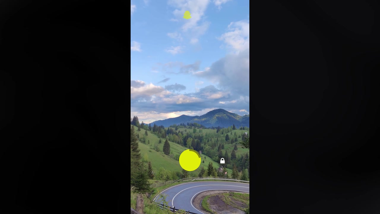 User Interface of Mobile Camera App Overlooking Mountain Landscape