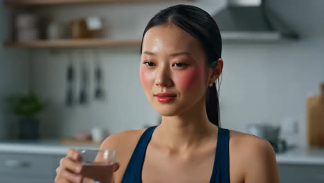 young woman drinking water to rehydrate after exercise