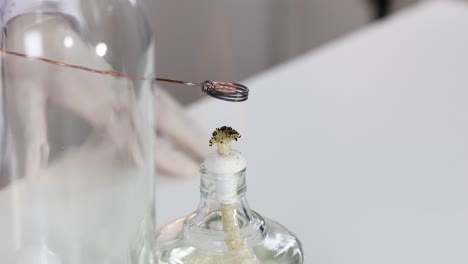 copper wire oxidation reaction using fire and acetone