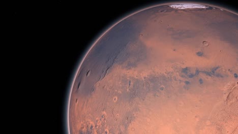el planeta marte girando en el espacio exterior... orbitando el planeta marte... viajando al planeta rojo marte en el espacio... elementos de este video proporcionados por la nasa.