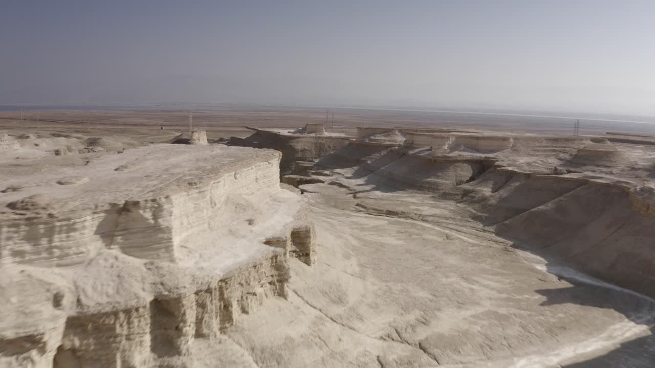 Aerial View of Eroded Desert Landscape