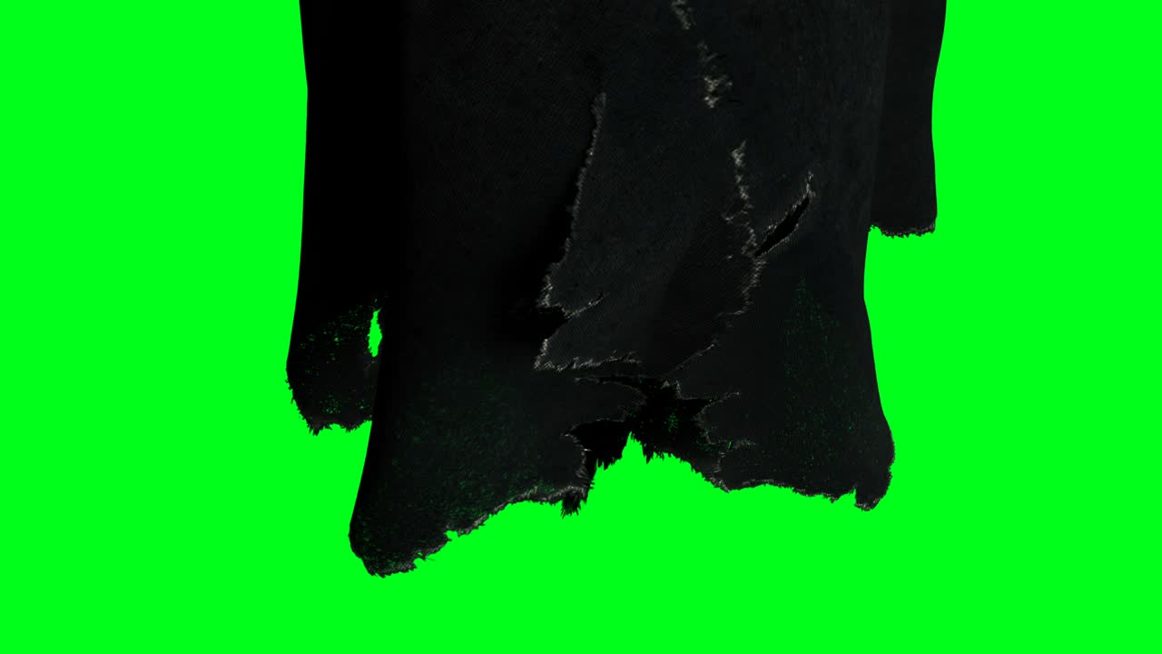 Mystery fear ghost animation . dynamic hoodie. Isolate. Realistic 4k green screen animation.