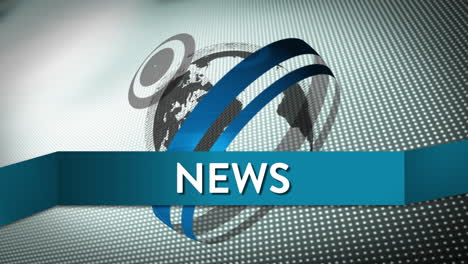 animazione di notizie scritte su uno striscione con globo