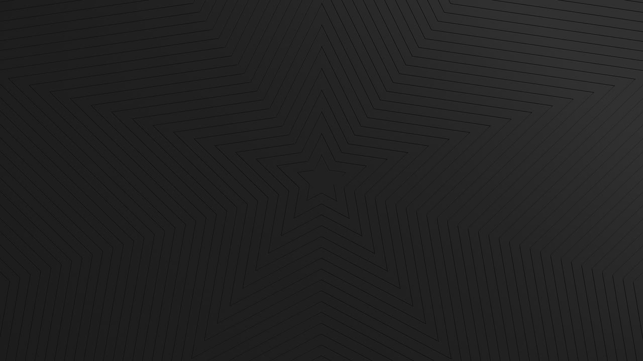 Abstract animation of star shaped blinds oscilation with decay. Minimal dark clean corporate background. 3D star wavy loop fading motion. Geometric elements cycling displacement video.