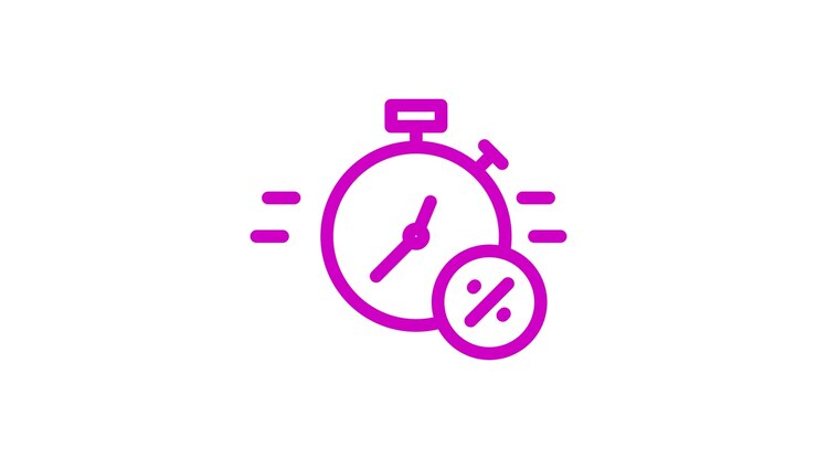 Ikon Stopwatch Animasi dengan Tanda Persentase