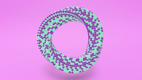 render 3d anillo abstracto giratorio. anillo de moebius. diseño de movimiento. patrón hipnótico suave. bucle sin costuras.