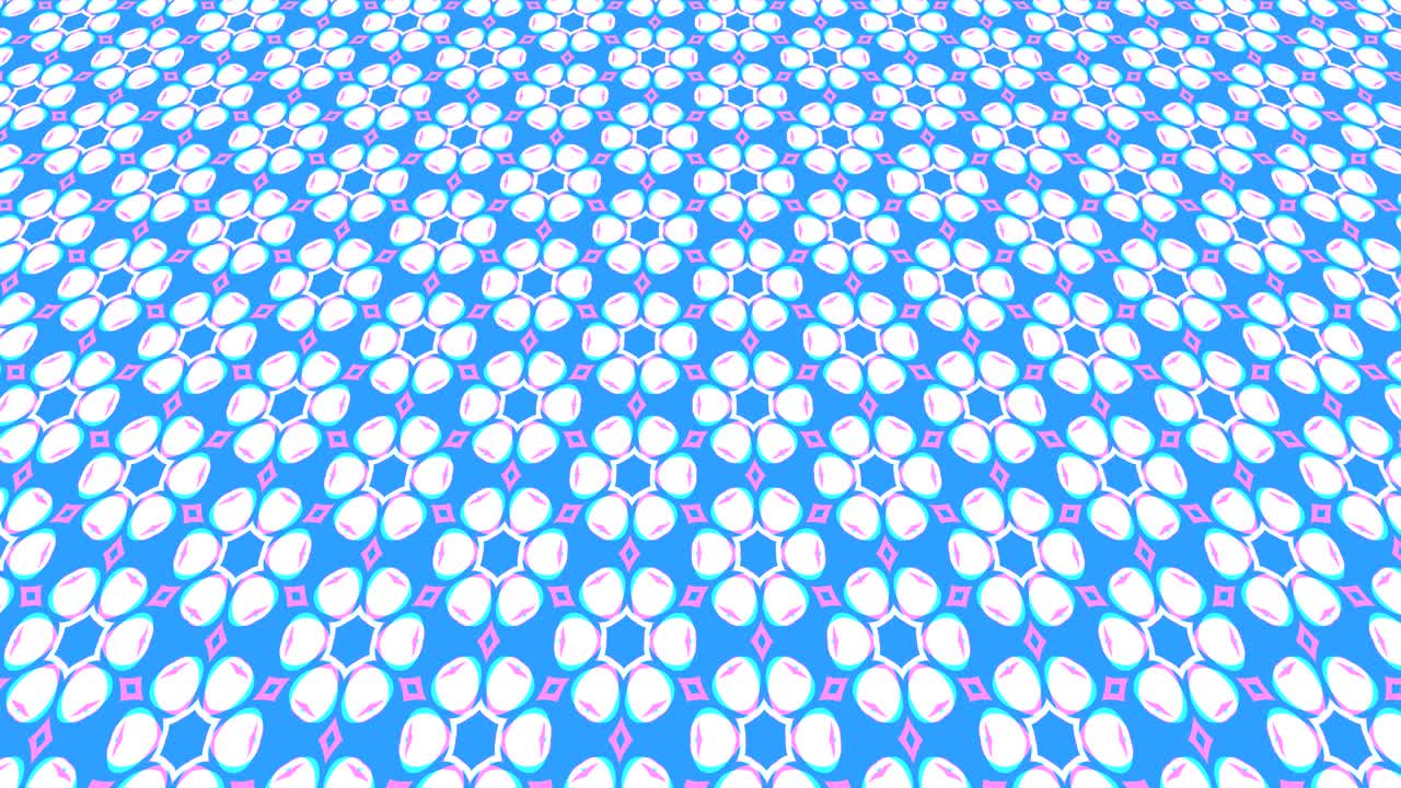 위로 기울어지고 움직이는 기하학적 형상을 가진 그래픽 비디오 패턴.