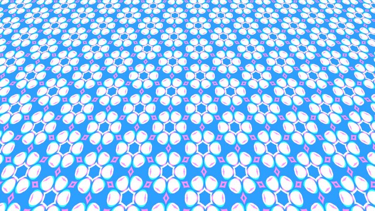 Graphic video pattern with geometric figures that tilts up and moves.