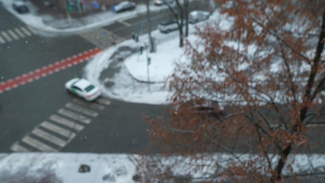 눈 인 도시 교차로