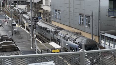 train at a european train station