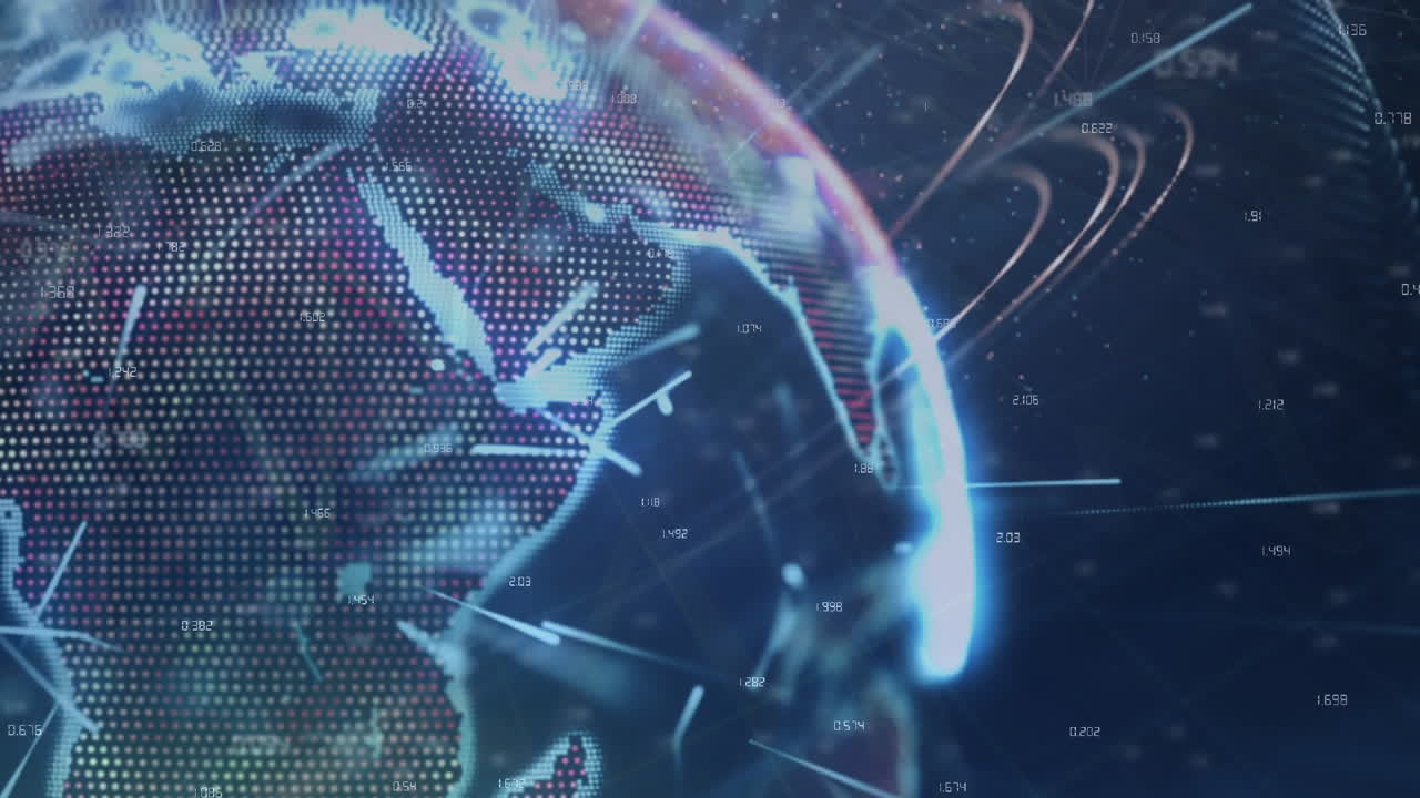 animación de la red de conexiones en todo el mundo sobre un fondo negro