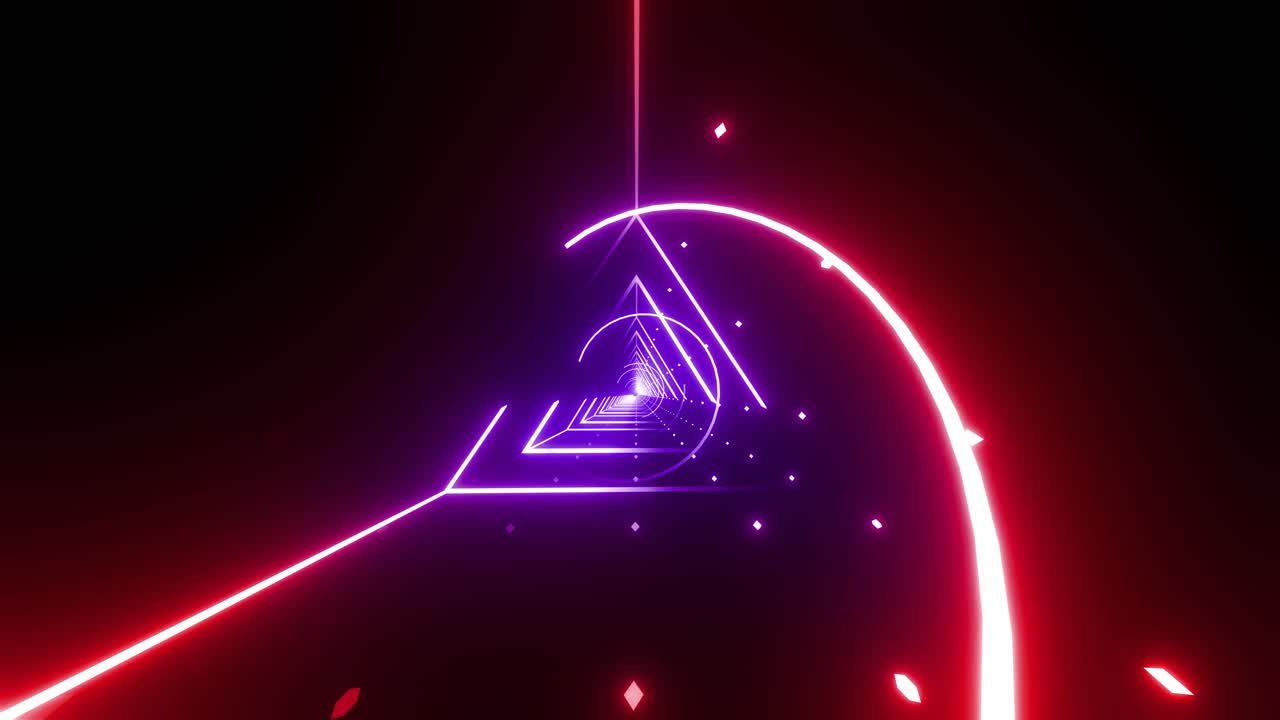 túnel triangular de neón