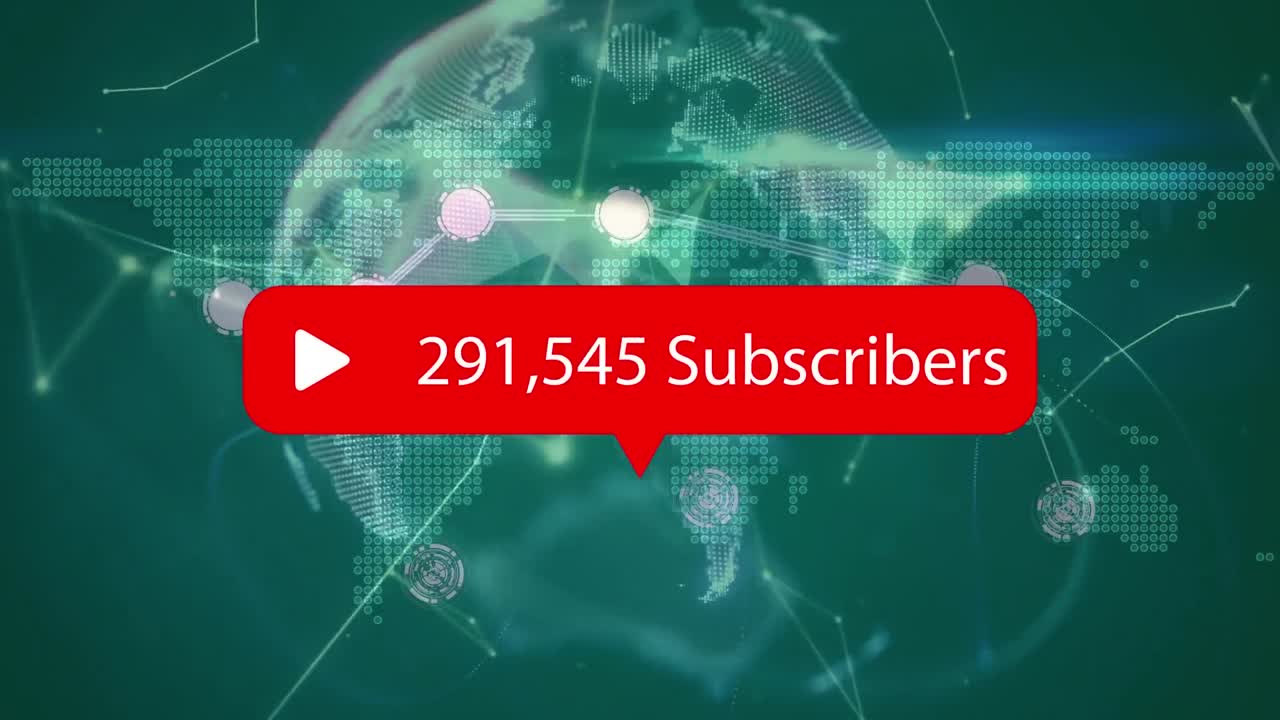 연결 네트워크와 세계를 통해 가입자 수의 애니메이션