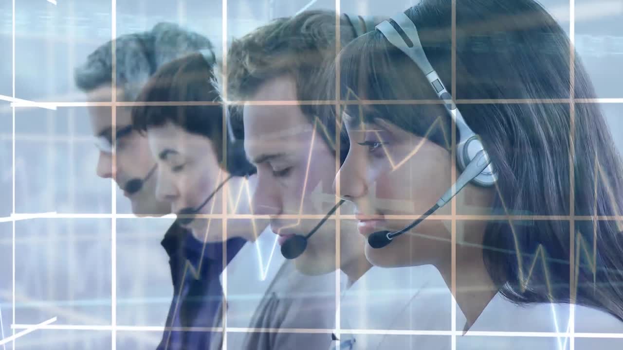 equipo de agentes del centro de llamadas