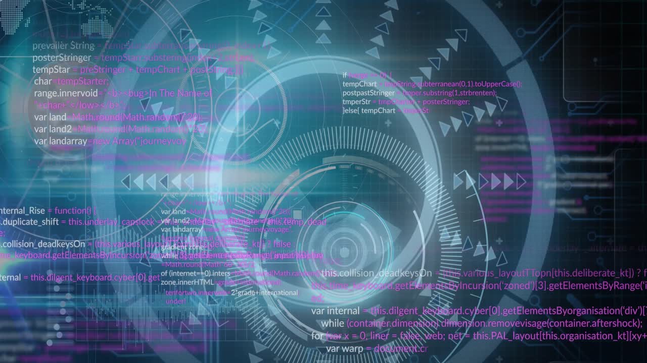 animazione dell'elaborazione dei dati su sfondo nero