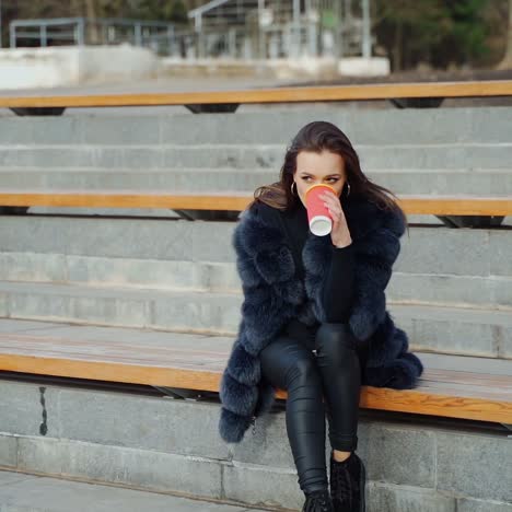 beautiful woman in park