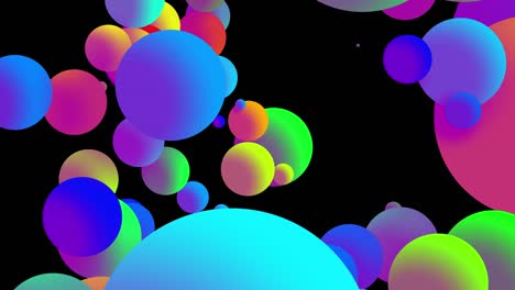 4k bucle fondo abstracto sin costuras con hermosas bolas multicolores en estilo plano 2d se mueven suavemente como burbujas de pintura en aceite. luma mate como canal alfa.