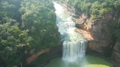 waterfall rajdari devdari and latif shah dam aerial view