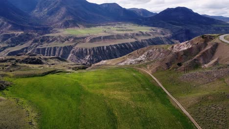 drone flying over dangerous mountain terrain