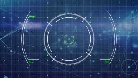 animación del procesamiento de datos sobre un fondo azul