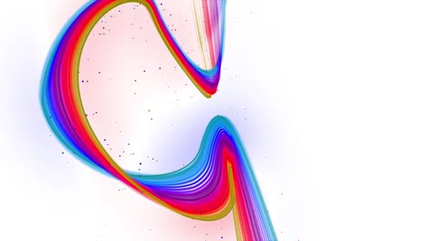 líneas onduladas multicolores o cinta de hermosas rayas vuelan en el aire, suavemente oscilación y onda en fondo blanco. 3d abstracto bucleado fondo creativo 4k con luma mate.