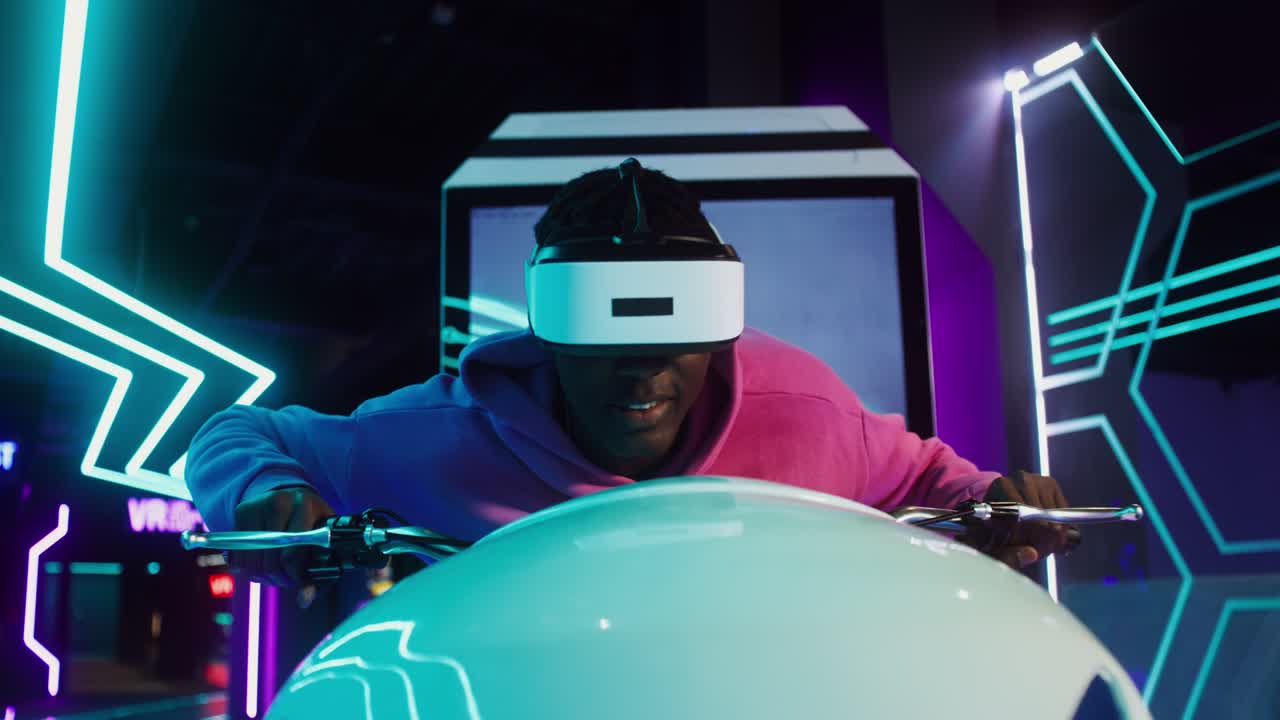 Man experiencing virtual reality with a VR headset