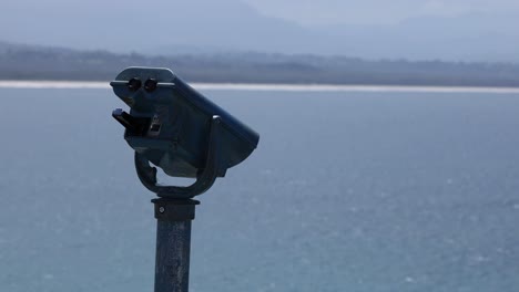 fixed viewpoint of binoculars by a lake