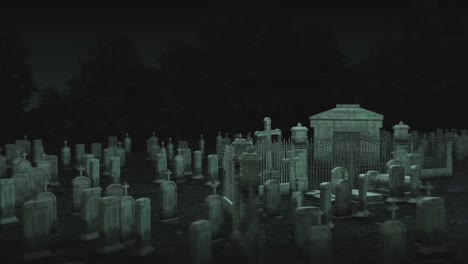 animation of flashes over cemetery and lantern at night