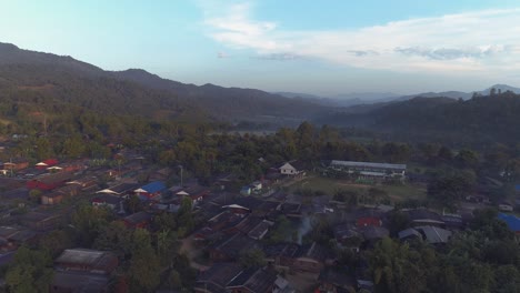 aerial view of mountain village