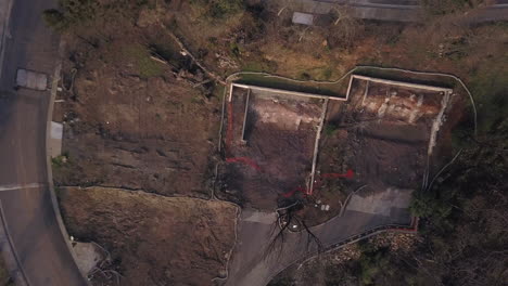 Birds-eye-view-of-burnt-out-housing-lot-in-California-after-debris-cleanup