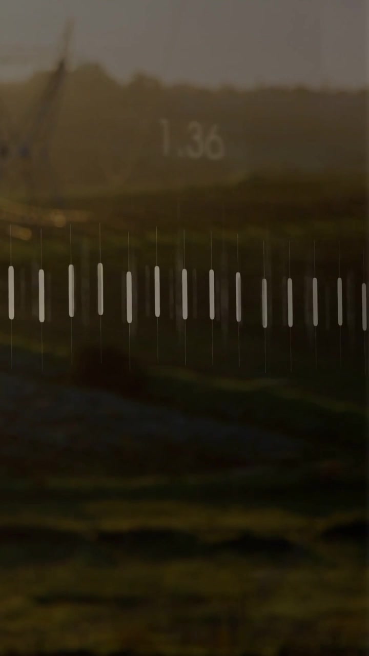 Video verticale: Barre audio attivate dal suono che si alzano, con una forma d'onda a zigzag che indica il livello 1.