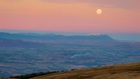 incredible panorama shot over colorful fiordland national park during golden sunset at sky