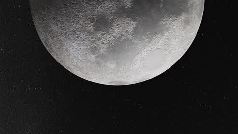 la luna, renderizado en 3d, realista, giratorio, órbita, espacio profundo, espacio exterior, cuadro central