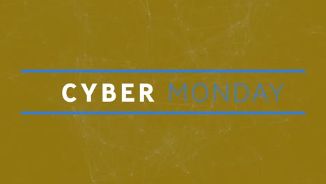 Animación-Del-Texto-De-Venta-Del-Cyber-Monday-A-Través-De-Redes-De-Conexiones.