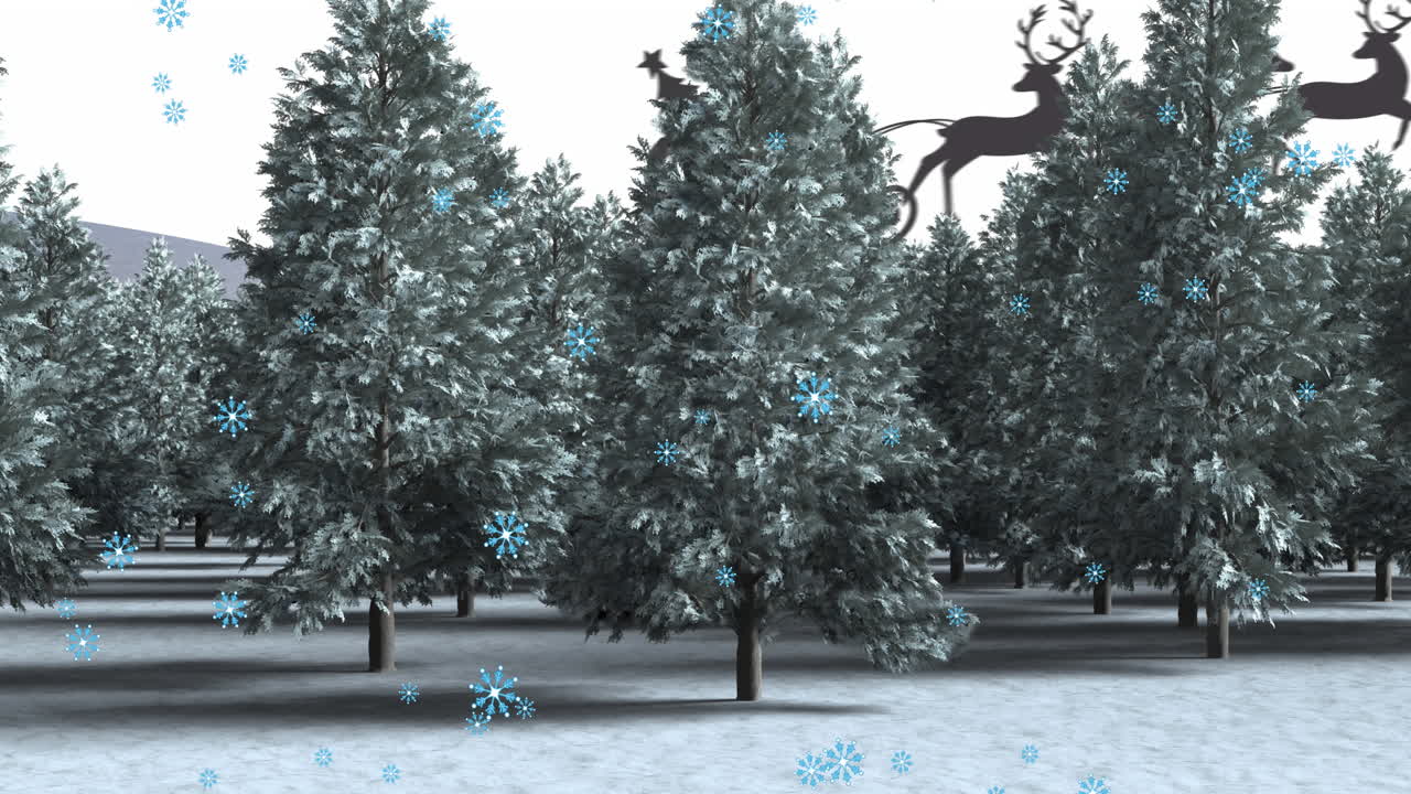 animación de abetos en un paisaje de invierno