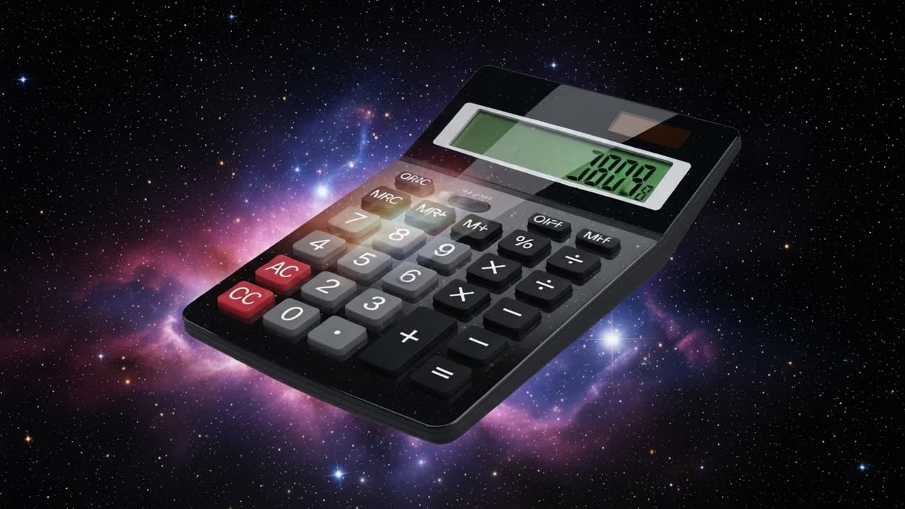 A Cosmic Calculator: Exploring the Intersection of Math and the Universe Through an Imaginative Visual Journey in Space