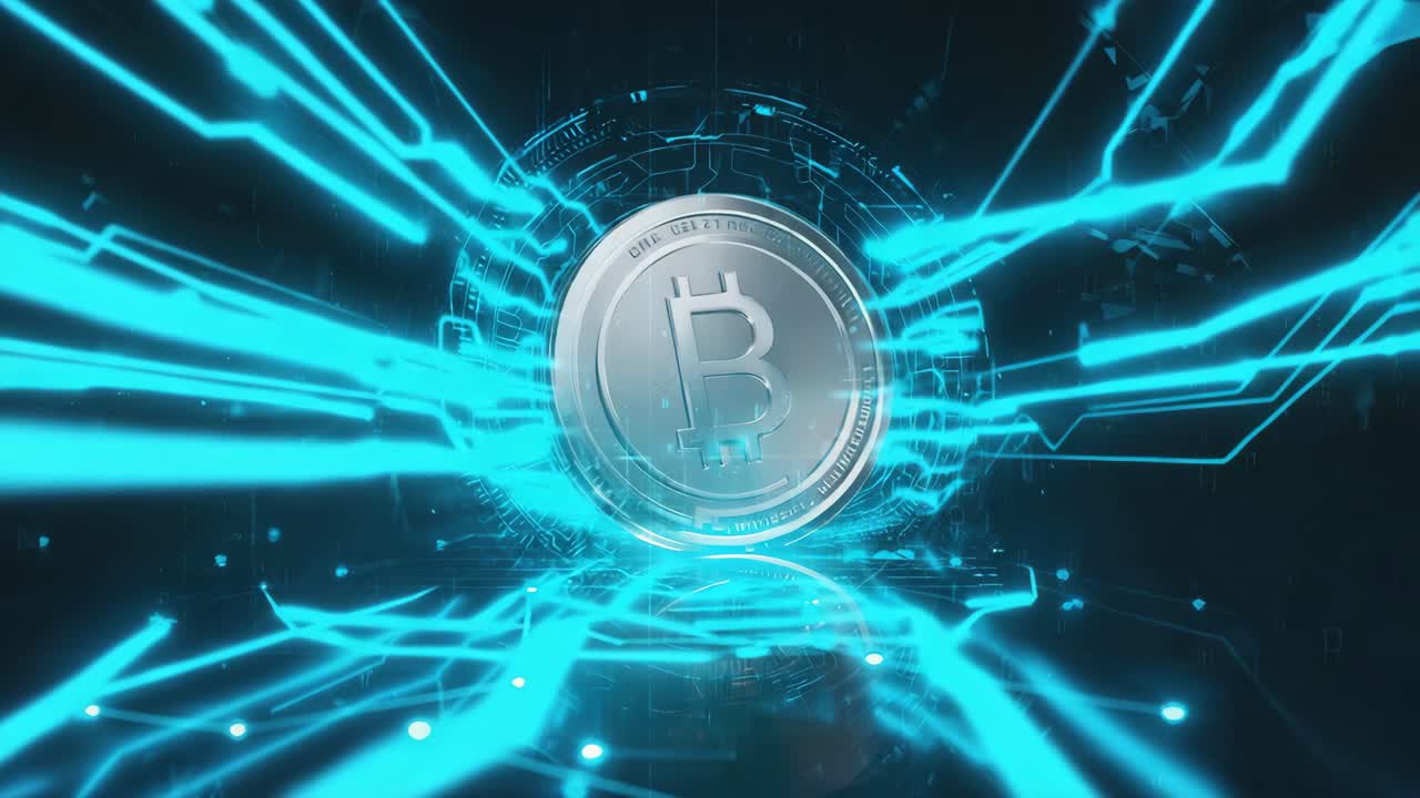 Futuristic Bitcoin Cryptocurrency Network