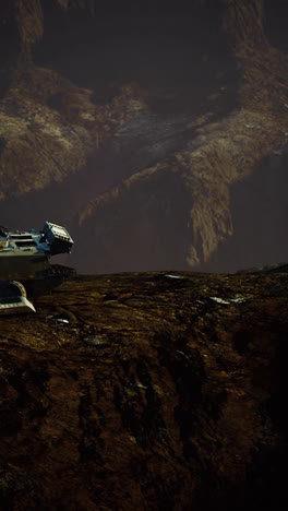 military vehicle on a rocky landscape