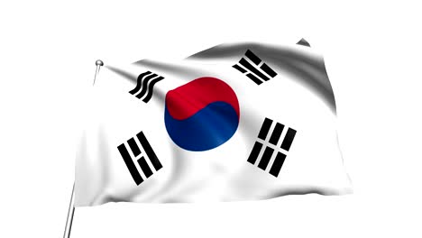 bandera de corea del sur (en bucle, canal alfa)