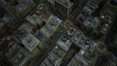 urban landscape captured from above showcasing city blocks and streets