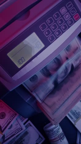 counting money with a bill counter machine