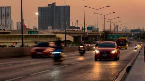 4k timelapse, traffic jam in bangkok, thailand