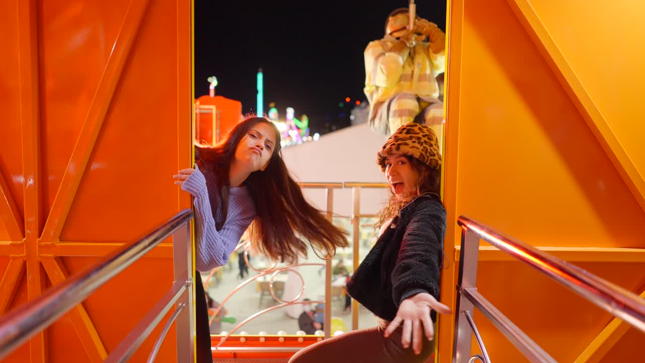 Fairground Ride Maintenance at Night