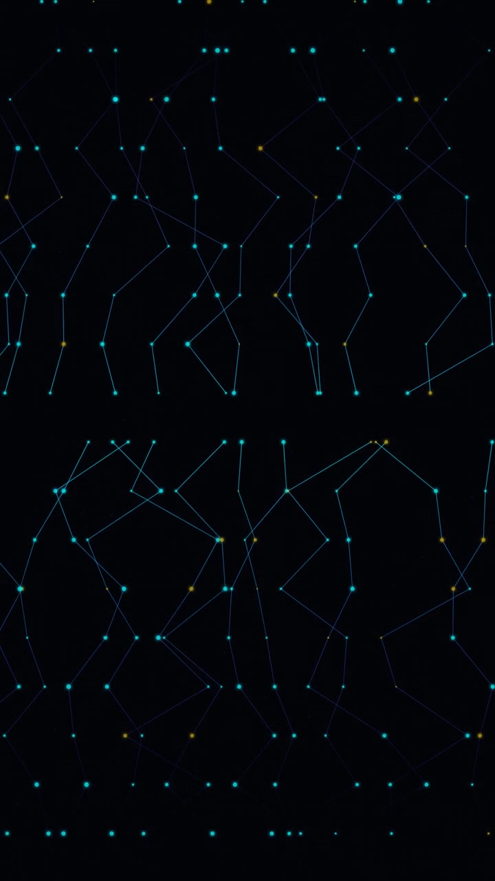 Abstract Digital Network Connection Lines Moving on Dark Background
