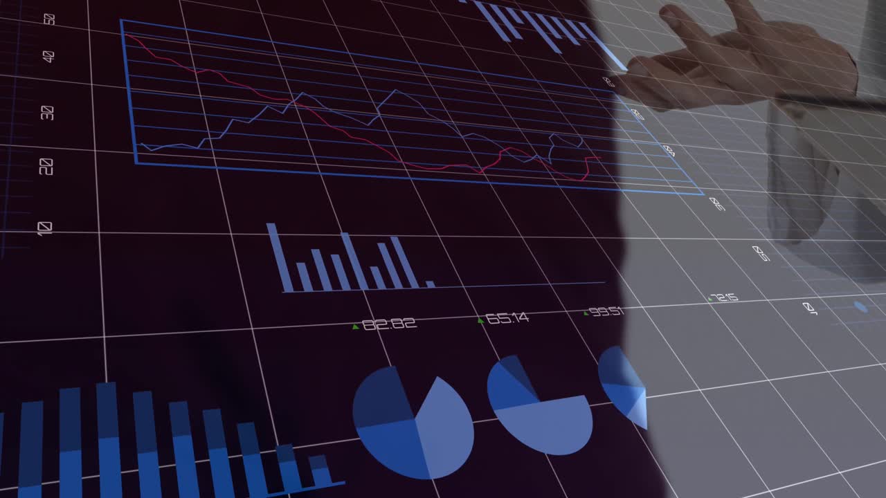 animación del procesamiento de datos financieros a través de la red