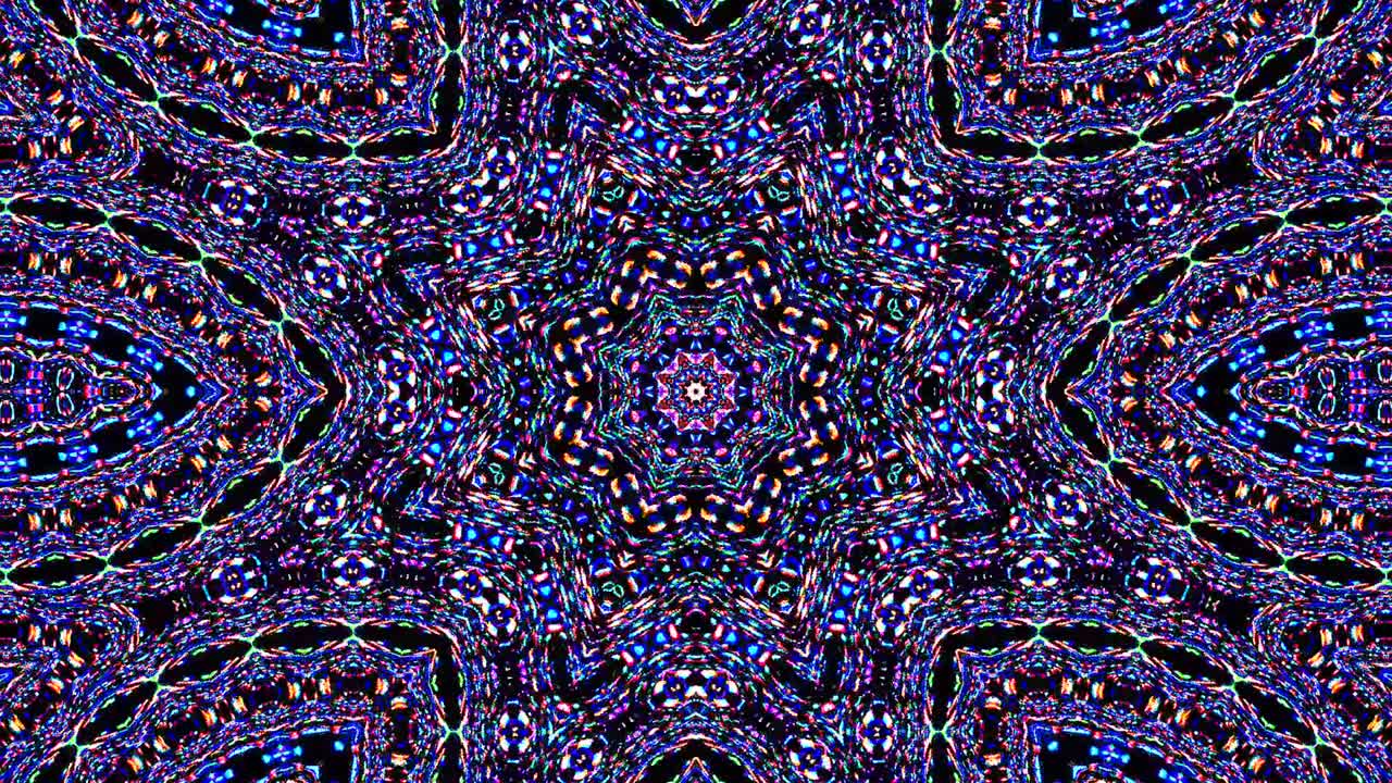 Abstract kaleidoscope shining beautiful red blue line smooth motion with shining light motion